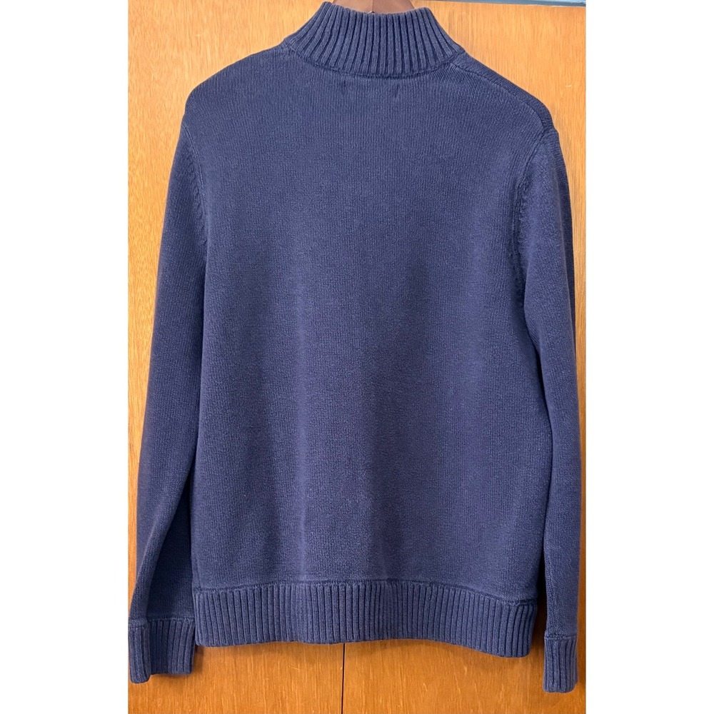 Eddie Bauer 1/4 Zip Mens 100% Cotton Mock Neck Trendy Sweater SzL Preppy School - Picture 2 of 8
